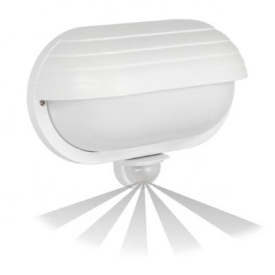 Oprawa SAMUM z czujnikiem ruchu 180st, z przesłoną, 60W, E27, IP44, plastik, biała OR-OP-304WE27ZMR ORNO (OR-OP-304WE27ZMR)