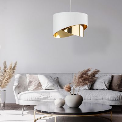 Lampa wisząca GRANT E27 LED biało złota styl glamour 4820 TK Lighting (4820)