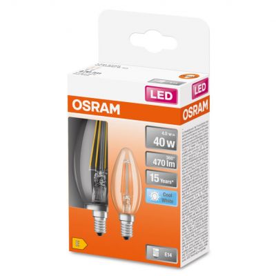 Żarówka LED /2szt./ Świeczka E14 4W=40W 470lm neutralna biel Filament OSRAM (4058075435261)