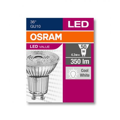 Żarówka LED VALUE PAR16 50 36st 4,3W/865 GU10 4058075817715 LEDVANCE (4058075817715)