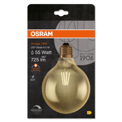 Żarówka LED 6,5W/824 E27 Vintage 1906 LED dim CL GLOBE125 FIL GOLD 51 dim 4058075808997 (4058075808997)