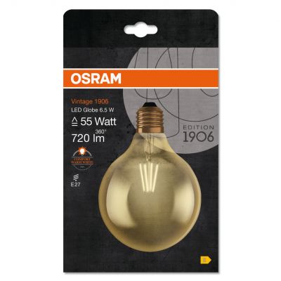 Żarówka LED Vintage 1906 LED CL GLOBE125 FIL GOLD 55 non-dim 6,5W/825 E27 4058075809406 (4058075809406)