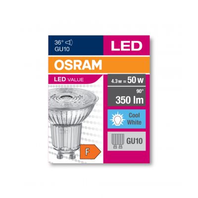 Żarówka LED VALUE PAR16 50 36st 3,6W/840 GU10 4058075055155 LEDVANCE (4058075055155)