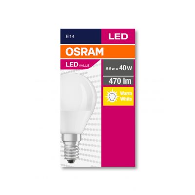 Żarówka LED E14 5/40W 470lm 200° 2700K ciepła biel VALUE OSRAM LEDVANCE (4058075147898)