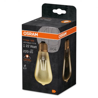 Żarówka LED Vintage 1906 LED CL Edison FIL GOLD 22 non-dim 2,5W/825 E27 4058075808706 LEDVANCE (4058075808706)