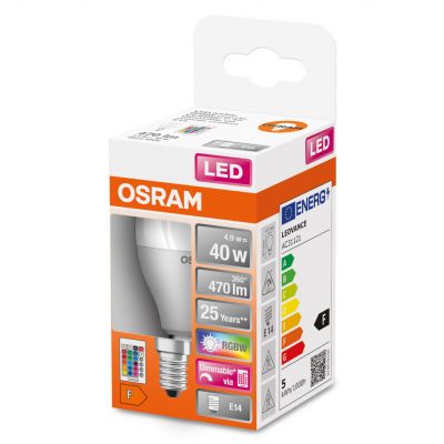 OSRAM Żarówka LED KULKA E14 5,5W 40W RGBW + PILOT LEDVANCE (4058075430877)