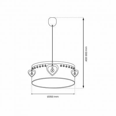 Milagro lampa wisząca Heart E27 biało/różowa MLP8278 (MLP8278)