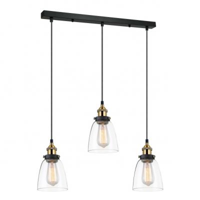 ITALUX lampa wisząca Francis E27 40W 220-240V IP20 kolor - czarny, złoty (MDM-2563/3 GD+CL)