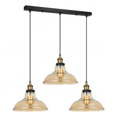 ITALUX lampa wisząca Hubert E27 40W 220-240V IP20 kolor - czarny, złoty (MDM-2381/3 GD+AMB)