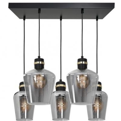 MILAGRO Lampa wisząca RICHMOND BLACK / GOLD 5xE27  Prostokąt (MLP6543)
