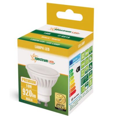 Żarówka LED GU10 10W 4000K 920lm neutralna biel ceramiczna  WOJ+14309 Spectrum Led (WOJ+14309)