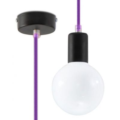 Sollux Lampa wisząca EDISON fioletowa SL.0156 (SL.0156)