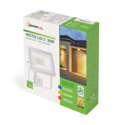 Naświetlacz reflektor z czujnikiem ruchu 30W IP44 neutralna  SLI029043NW_CZUJNIK Spectrum Led (SLI029043NW_CZUJNIK)