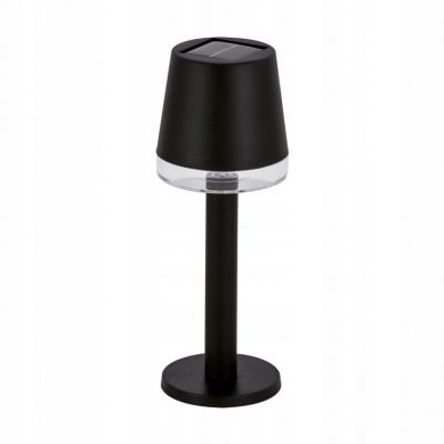 Czarna lampka solarna na taras Tulia LED 0,2W ciepłe światło 04370 IDEUS (04370)