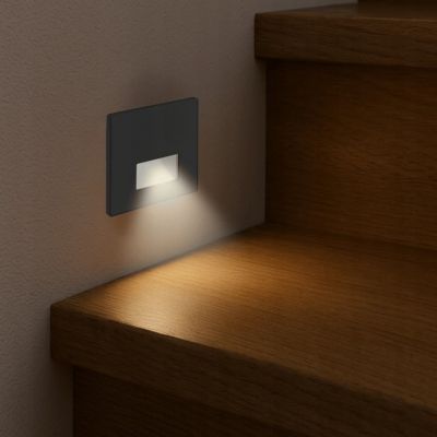 Czarna oprawa schodowa LED oświetlenie na schody 3 barwy 230V IDEUS (04862)