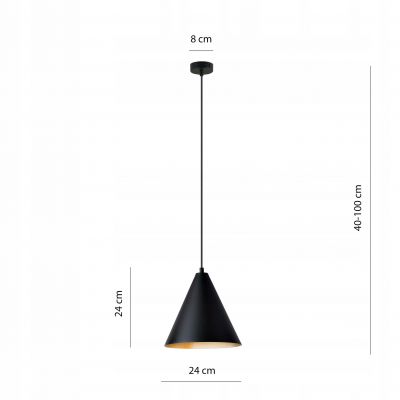 Emibig Lampa wisząca REBEL 1 BLACK/GOLD E27 15W MAX LED  1271/1 (1271/1)