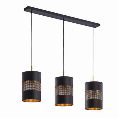 TK-Lighting lampa wisząca Bogart Black 3xE27 max 60W czarna/złota (3215)