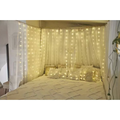 Lampki świąteczne 240 LED nano kurtyna 1,7x2m ciepła biel 8 programów IP44 EMOS (D3EW01)