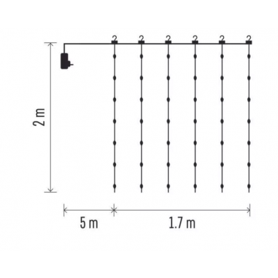 Lampki świąteczne 240 LED nano kurtyna 1,7x2m ciepła biel 8 programów IP44 EMOS (D3EW01)