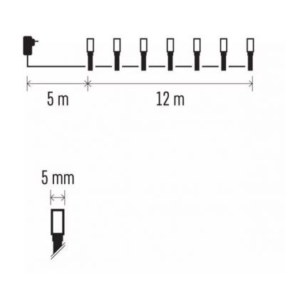 Lampki choinkowe klasyczne 120 LED 12m multikolor IP44 timer EMOS (D4AM03)