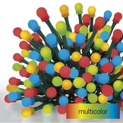 Lampki choinkowe 200 LED cherry 20m multikolor zielony przewód 8 programów IP44 (D5AM06)