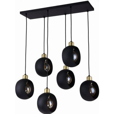 TK-Lighting lampa wisząca Cyklop Black 6xE27 max 60W czarna/złota (2756)