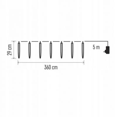 Dekoracje - 140 LED 10x sopel 29 cm 3,6 m, zimna biel, IP44 EMOS (DCPC01)