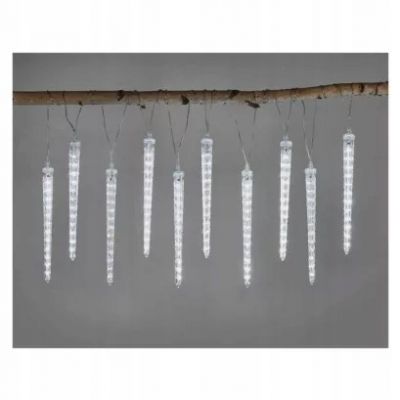 Sople lampki świąteczne 140 LED 10x 29 cm 3,6 m zimna biel IP44 zewnętrzne EMOS (DCPC01)