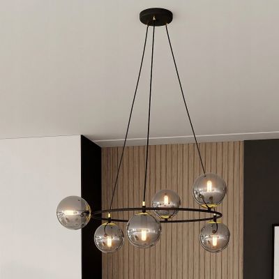Lampa wisząca AZURA 6 BL GRAFIT E14 10W MAX LED 1294/6 EMIBIG (1294/6)