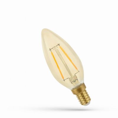 Żarówka LED ŚWIECOWA E14 230V 2W COG ciepła biel RETROSHINE  WOJ+14070 Spectrum Led (WOJ+14070)