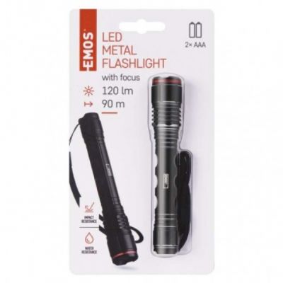 Latarka metalowa LED 120 lm 2× AAA z zoomem P3113 EMOS (P3113)