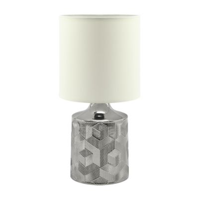 Lampka stołowa nocna LINDA E14 CHROME biała 03785 IDEUS (03785)