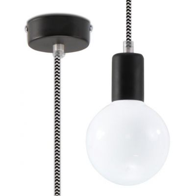 Sollux Lampa wisząca EDISON czarno-biała SL.0157 (SL.0157)
