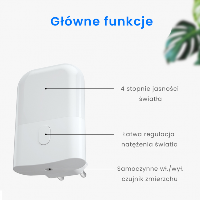 Lampka wtykowa Kama 2700K ciepła biel czujnik zmierzchu EKW1441 MILAGRO (EKW1441)