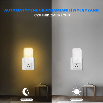 Lampka wtykowa Kama 2700K ciepła biel czujnik zmierzchu EKW1441 MILAGRO (EKW1441)