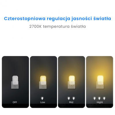 Lampka wtykowa Kama 2700K ciepła biel czujnik zmierzchu EKW1441 MILAGRO (EKW1441)