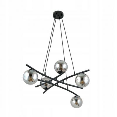 Lampa wisząca ESSA 5 klosze szklane GRAFIT 1203/5 EMIBIG (1203/5)