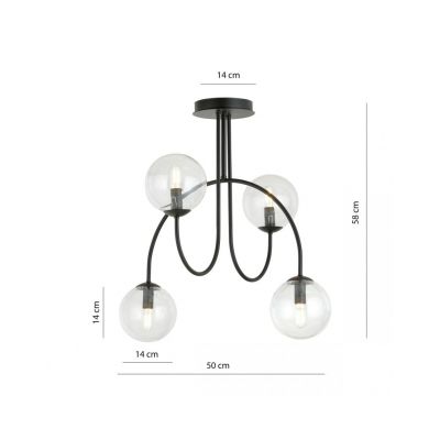 Emibig Żyrandol ARCHI 4A BL TRANSPARENT E14 10W MAX LED 1286/4A (1286/4A)