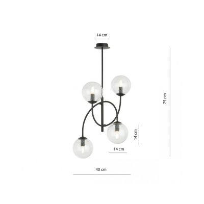 Emibig Żyrandol ARCHI 4B BL TRANSPARENT E14 10W MAX LED 1286/4B (1286/4B)