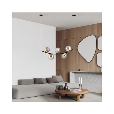 Emibig Lampa wisząca RITZ 5 BL GRAFIT E14 10W MAX LED 1297/5 (1297/5)