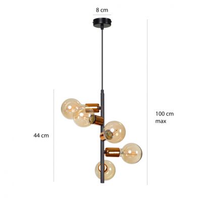 Emibig lampa wisząca ADALIO 5 BLACK E27 60W MAX 162/5 (162/5)