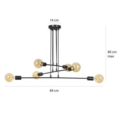 Emibig lampa wisząca MULTIPO 6 BLACK E-27 40W MAX 696/6 (696/6)