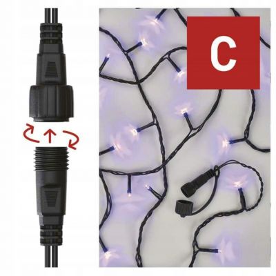 Lampki choinkowe łączone Standard 100 LED 10m fioletowy IP44 timer EMOS (D1AF01)