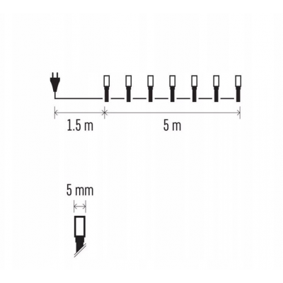 Lampki choinkowe 100 LED 5m IP20 zimna biel wewnętrzne EMOS (ZYK0104)