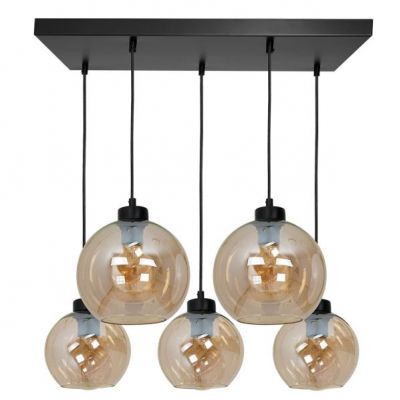 Milagro lampa wisząca Sofia Amber 5xE27 czarna MLP6592 (MLP6592)
