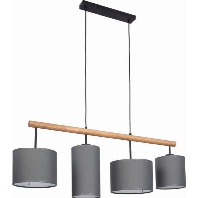 TK-Lighting lampa wisząca Deva Graphite 4xE27 max 60W grafit/sosna szczotkowana (4458)