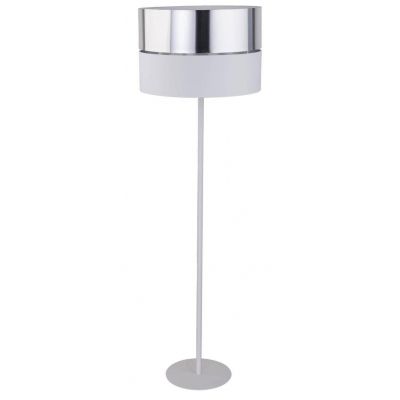 TK-Lighting lampa podłogowa Hilton Silver 1xE27 max 60W biała/srebrna (5470)