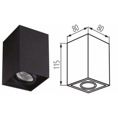 Oprawa sufitowa punktowa czarna GORD XS DLP-50-B 25476 KANLUX (25476)