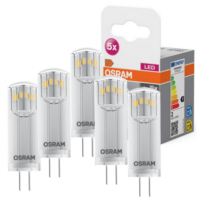 Żarówka LED 5szt. Kapsułka G4 1,8W=20W 200lm ciepła biel 12V 320st BASE OSRAM (4058075758025)