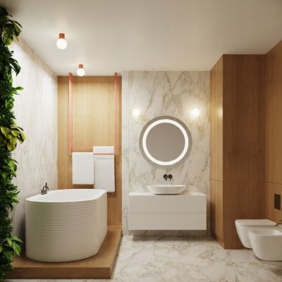 Kinkiet HALO brzoskwiniowy IP44 designerska trwała lampa do sypialni holu SOLLUx (SL.1752)